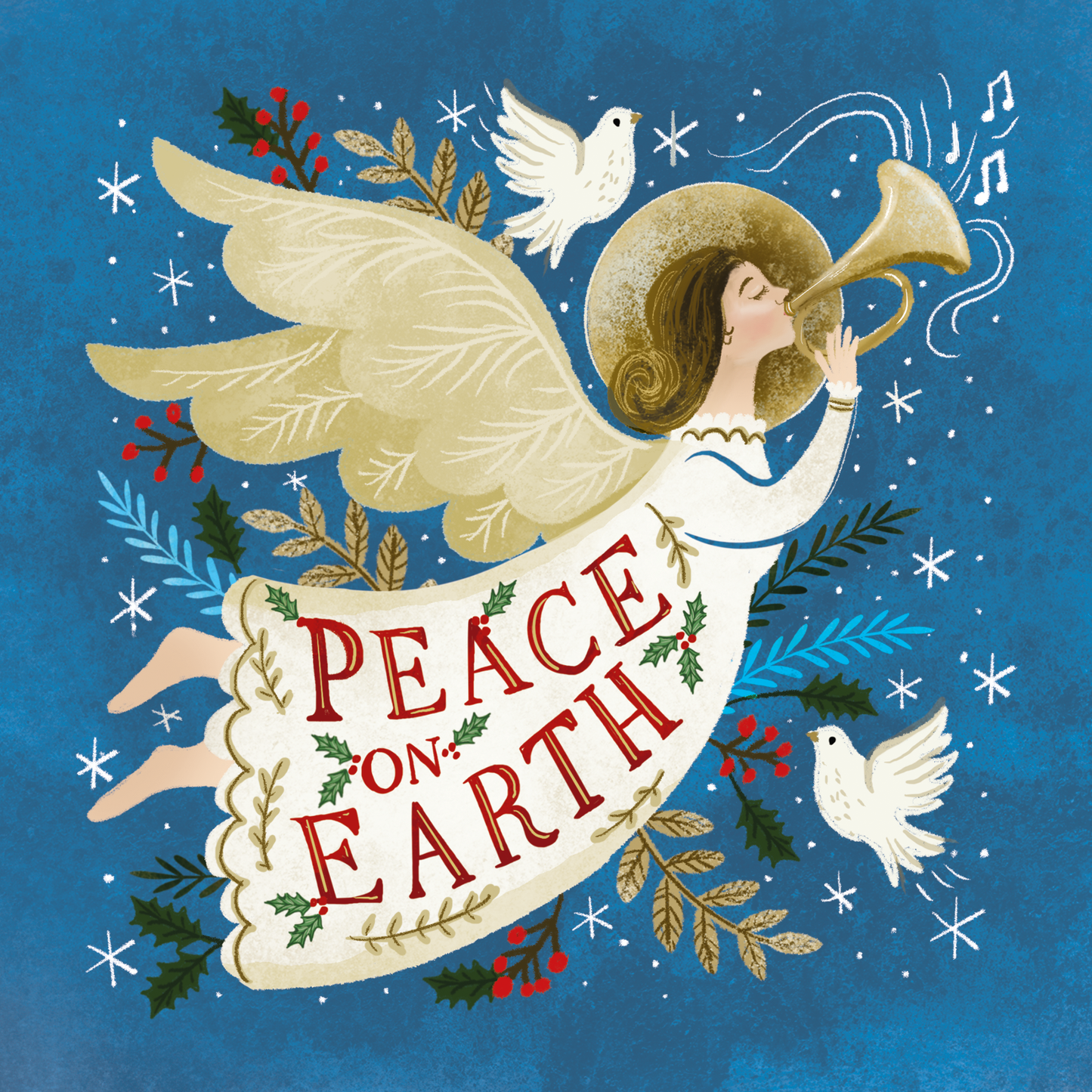 Christmas cards: Peace on earth angel