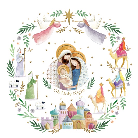 Christmas cards: Christmas story wreath