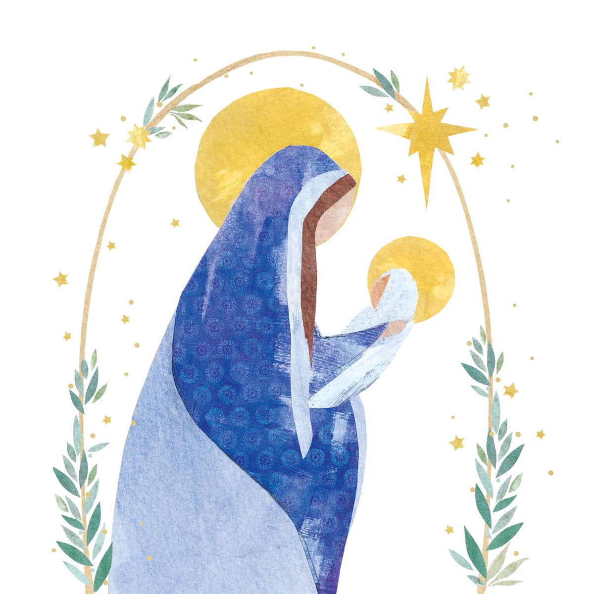 Christmas cards: Mary and baby