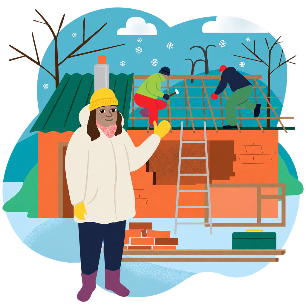 Rebuild a home illustration with a transparent outer background
